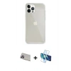 MARSİLYAN™- iPhone 13 Pro Max Kılıf Vadi Asil Prime - Siyah 3D Antistatik Cam Ekran Koruyucu + Rainbow Kamera Lens Koruma Cam - MR