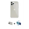 MARSİLYAN™- iPhone 13 Pro Max Kılıf Vadi Asil Prime - Siyah 3D Antistatik Cam Ekran Koruyucu + Rainbow Kamera Lens Koruma Cam - BZ
