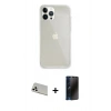 MARSİLYAN™- iPhone 13 Pro Max Kılıf Vadi Asil Prime - Siyah 3D Antistatik Hayalet Cam Ekran Koruyucu + Rainbow Kamera Lens Koruma Cam - BZ