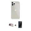 MARSİLYAN™- iPhone 13 Pro Max Kılıf Vadi Asil Prime - Siyah 3D Antistatik Hayalet Cam Ekran Koruyucu + Kırmızı Rainbow Kamera Lens Koruma Cam