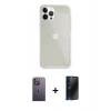 MARSİLYAN™- iPhone 13 Pro Max Kılıf Vadi Asil Prime - Siyah 3D Antistatik Hayalet Cam Ekran Koruyucu + Neon Fosforlu Kamera Lens - BZ