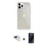 MARSİLYAN™- iPhone 13 Pro Max Kılıf Vadi Asil Prime - Siyah 3D Antistatik Hayalet Cam Ekran Koruyucu + Pers Alüminyum Kamera Lens - LT