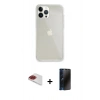 MARSİLYAN™- iPhone 13 Pro Max Kılıf Vadi Asil Prime - Siyah 3D Antistatik Hayalet Cam Ekran Koruyucu + Pers Alüminyum Kamera Lens - KI