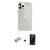 MARSİLYAN™- iPhone 13 Pro Max Kılıf Vadi Asil Prime - Siyah 3D Antistatik Hayalet Cam Ekran Koruyucu + Shine Kamera Lens Koruma Cam - MI