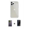 MARSİLYAN™- iPhone 13 Pro Max Kılıf Vadi Asil Prime - Siyah 3D Antistatik Hayalet Cam Ekran Koruyucu + Neon Fosforlu Kamera Lens - YL