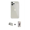 MARSİLYAN™- iPhone 13 Pro Max Kılıf Vadi Asil Prime - Siyah Bilvis 3D Cam Ekran Koruyucu + Rainbow Kamera Lens Koruma Cam - BZ