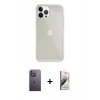 MARSİLYAN™- iPhone 13 Pro Max Kılıf Vadi Asil Prime - Siyah Bilvis 3D Mat Cam Ekran Koruyucu + Neon Fosforlu Kamera Lens - BZ