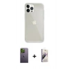 MARSİLYAN™- iPhone 13 Pro Max Kılıf Vadi Asil Prime - Siyah Bilvis 3D Mat Cam Ekran Koruyucu + Neon Fosforlu Kamera Lens - YL