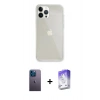 MARSİLYAN™- iPhone 13 Pro Max Kılıf Vadi Asil Prime - Siyah Bilvis 5in1 3D Magic Cam Ekran Koruyucu + Neon Fosforlu Kamera Lens - MI