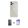 MARSİLYAN™- iPhone 13 Pro Max Kılıf Vadi Asil Prime - Siyah Bilvis 5in1 3D Magic Cam Ekran Koruyucu + Neon Fosforlu Kamera Lens - BZ