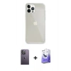 MARSİLYAN™- iPhone 13 Pro Max Kılıf Vadi Asil Prime - Siyah Bilvis 5in1 5D Magic Hayalet Cam Ekran Koruyucu + Neon Fosforlu Kamera Lens - BZ