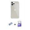 MARSİLYAN™- iPhone 13 Pro Max Kılıf Vadi Asil Prime - Siyah Bilvis 5in1 5D Magic Hayalet Cam Ekran Koruyucu + Mavi Shine Kamera Lens Koruma Cam