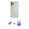 MARSİLYAN™- iPhone 13 Pro Max Kılıf Vadi Asil Prime - Siyah Bilvis 5in1 5D Magic Hayalet Cam Ekran Koruyucu + Shine Kamera Lens Koruma Cam - PE