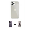 MARSİLYAN™- iPhone 13 Pro Max Kılıf Vadi Asil Prime - Siyah Bilvis Hayalet Cam Ekran Koruyucu + Neon Fosforlu Kamera Lens - BZ