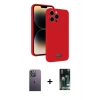 MARSİLYAN™- iPhone 13 Pro Max Kılıf Vadi Çizgi Prime - Şeffaf 360 Full Body Arka Koruyucu + Neon Fosforlu Kamera Lens - BZ