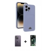 MARSİLYAN™- iPhone 13 Pro Max Kılıf Vadi Çizgi Prime - Şeffaf 360 Full Body Arka Koruyucu + Neon Fosforlu Kamera Lens - BZ