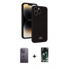 MARSİLYAN™- iPhone 13 Pro Max Kılıf Vadi Çizgi Prime - Şeffaf 360 Full Body Arka Koruyucu + Neon Fosforlu Kamera Lens - BZ