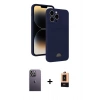MARSİLYAN™- iPhone 13 Pro Max Kılıf Vadi Çizgi Prime - Şeffaf Maxco Cam Ekran Koruyucu + Neon Fosforlu Kamera Lens - BZ