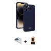MARSİLYAN™- iPhone 13 Pro Max Kılıf Vadi Çizgi Prime - Şeffaf Maxco Cam Ekran Koruyucu + Lacivert Pers Alüminyum Kamera Lens