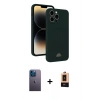 MARSİLYAN™- iPhone 13 Pro Max Kılıf Vadi Çizgi Prime - Şeffaf Maxco Cam Ekran Koruyucu + Neon Fosforlu Kamera Lens - MI