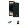 MARSİLYAN™- iPhone 13 Pro Max Kılıf Vadi Çizgi Prime - Şeffaf Maxco Cam Ekran Koruyucu + Pembe Renkli Kamera Lens Koruma Cam