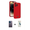 MARSİLYAN™- iPhone 13 Pro Max Kılıf Vadi Çizgi Prime - Şeffaf Pasifik Cam Ekran Koruyucu + Neon Fosforlu Kamera Lens - MI
