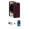 MARSİLYAN™- iPhone 13 Pro Max Kılıf Vadi Çizgi Prime - Siyah 18D Cam Ekran Koruyucu + Kırmızı Rainbow Kamera Lens Koruma Cam