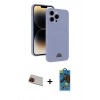 MARSİLYAN™- iPhone 13 Pro Max Kılıf Vadi Çizgi Prime - Siyah 18D Cam Ekran Koruyucu + Kırmızı Rainbow Kamera Lens Koruma Cam