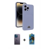 MARSİLYAN™- iPhone 13 Pro Max Kılıf Vadi Çizgi Prime - Siyah 18D Cam Ekran Koruyucu + Neon Fosforlu Kamera Lens - MI