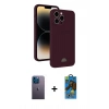 MARSİLYAN™- iPhone 13 Pro Max Kılıf Vadi Çizgi Prime - Siyah 18D Cam Ekran Koruyucu + Neon Fosforlu Kamera Lens - MI