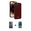 MARSİLYAN™- iPhone 13 Pro Max Kılıf Vadi Çizgi Prime - Siyah 18D Cam Ekran Koruyucu + Neon Fosforlu Kamera Lens - YL