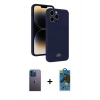 MARSİLYAN™- iPhone 13 Pro Max Kılıf Vadi Çizgi Prime - Siyah 18D Cam Ekran Koruyucu + Neon Fosforlu Kamera Lens - MI