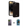 MARSİLYAN™- iPhone 13 Pro Max Kılıf Vadi Çizgi Prime - Siyah 18D Cam Ekran Koruyucu + Neon Fosforlu Kamera Lens - YL