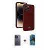 MARSİLYAN™- iPhone 13 Pro Max Kılıf Vadi Çizgi Prime - Siyah 18D Cam Ekran Koruyucu + Neon Fosforlu Kamera Lens - MI