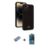 MARSİLYAN™- iPhone 13 Pro Max Kılıf Vadi Çizgi Prime - Siyah 18D Cam Ekran Koruyucu + Shine Kamera Lens Koruma Cam - PE