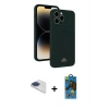 MARSİLYAN™- iPhone 13 Pro Max Kılıf Vadi Çizgi Prime - Siyah 18D Cam Ekran Koruyucu + Pers Alüminyum Kamera Lens - LT