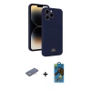 MARSİLYAN™- iPhone 13 Pro Max Kılıf Vadi Çizgi Prime - Siyah 18D Cam Ekran Koruyucu + Renkli Kamera Lens Koruma Cam - MI