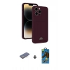 MARSİLYAN™- iPhone 13 Pro Max Kılıf Vadi Çizgi Prime - Siyah 18D Cam Ekran Koruyucu + Renkli Kamera Lens Koruma Cam - MI
