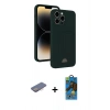 MARSİLYAN™- iPhone 13 Pro Max Kılıf Vadi Çizgi Prime - Siyah 18D Cam Ekran Koruyucu + Renkli Kamera Lens Koruma Cam - PE
