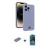 MARSİLYAN™- iPhone 13 Pro Max Kılıf Vadi Çizgi Prime - Siyah 18D Cam Ekran Koruyucu + Renkli Kamera Lens Koruma Cam - SI