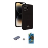 MARSİLYAN™- iPhone 13 Pro Max Kılıf Vadi Çizgi Prime - Siyah 18D Cam Ekran Koruyucu + Renkli Kamera Lens Koruma Cam - MI