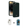 MARSİLYAN™- iPhone 13 Pro Max Kılıf Vadi Çizgi Prime - Siyah 18D Cam Ekran Koruyucu + Shine Kamera Lens - GD