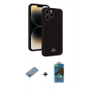 MARSİLYAN™- iPhone 13 Pro Max Kılıf Vadi Çizgi Prime - Siyah 18D Cam Ekran Koruyucu + Shine Kamera Lens Koruma Cam - GI