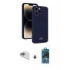 MARSİLYAN™- iPhone 13 Pro Max Kılıf Vadi Çizgi Prime - Siyah 18D Cam Ekran Koruyucu + Pers Alüminyum Kamera Lens - SABE