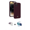 MARSİLYAN™- iPhone 13 Pro Max Kılıf Vadi Çizgi Prime - Siyah 3D Antistatik Cam Ekran Koruyucu + Pers Alüminyum Kamera Lens - GI