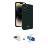 MARSİLYAN™- iPhone 13 Pro Max Kılıf Vadi Çizgi Prime - Siyah 3D Antistatik Cam Ekran Koruyucu + Pers Alüminyum Kamera Lens - KI