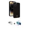 MARSİLYAN™- iPhone 13 Pro Max Kılıf Vadi Çizgi Prime - Siyah 3D Antistatik Cam Ekran Koruyucu + Pers Alüminyum Kamera Lens - GD
