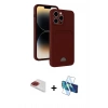 MARSİLYAN™- iPhone 13 Pro Max Kılıf Vadi Çizgi Prime - Siyah 3D Antistatik Cam Ekran Koruyucu + Pers Alüminyum Kamera Lens - KI