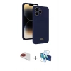 MARSİLYAN™- iPhone 13 Pro Max Kılıf Vadi Çizgi Prime - Siyah 3D Antistatik Cam Ekran Koruyucu + Pers Alüminyum Kamera Lens - KI