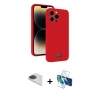 MARSİLYAN™- iPhone 13 Pro Max Kılıf Vadi Çizgi Prime - Siyah 3D Antistatik Cam Ekran Koruyucu + Pers Alüminyum Kamera Lens - LT
